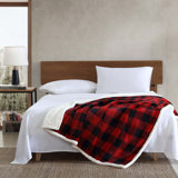 Varigated Eddie Bauer Flannel/Sherpa Throw Blanket