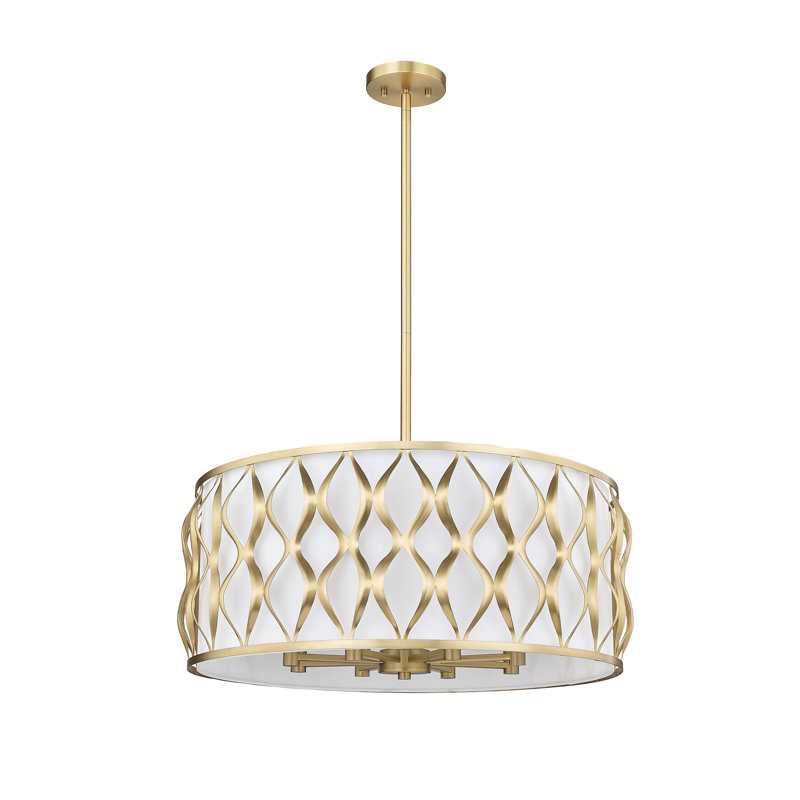 Luminaire suspendu moderne 8 lumières Reggi, Or moderne