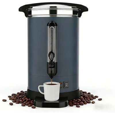 Urne à café commerciale de 120 tasses, distributeur de café à double paroi 18L / 4,8 gallons, grand distributeur de boissons chaudes en acier inoxydable avec contrôle automatique de la température et robinet pour buffet de fête