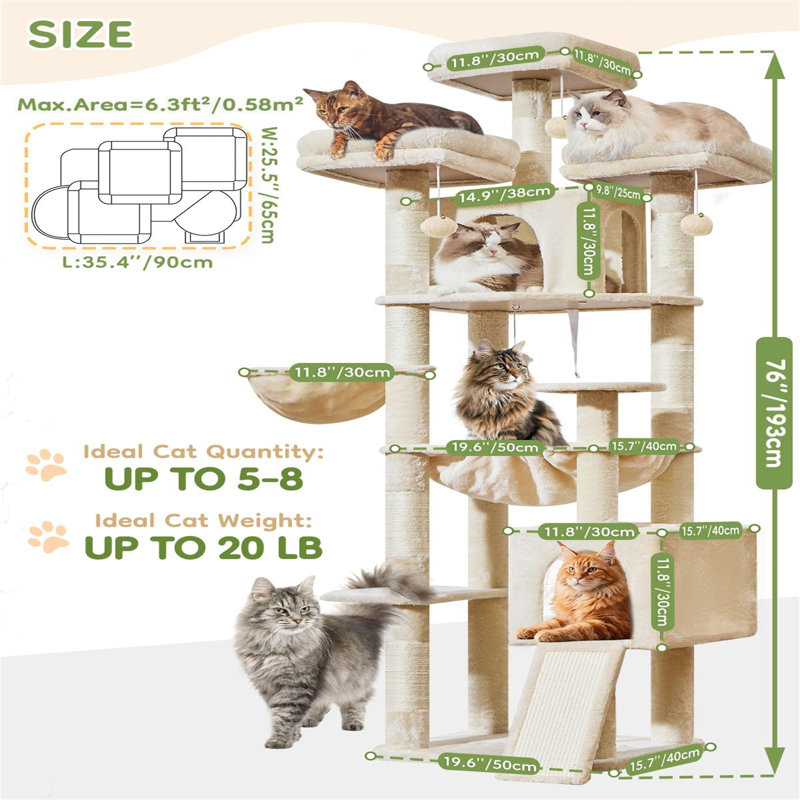 193cm H Cat Tree