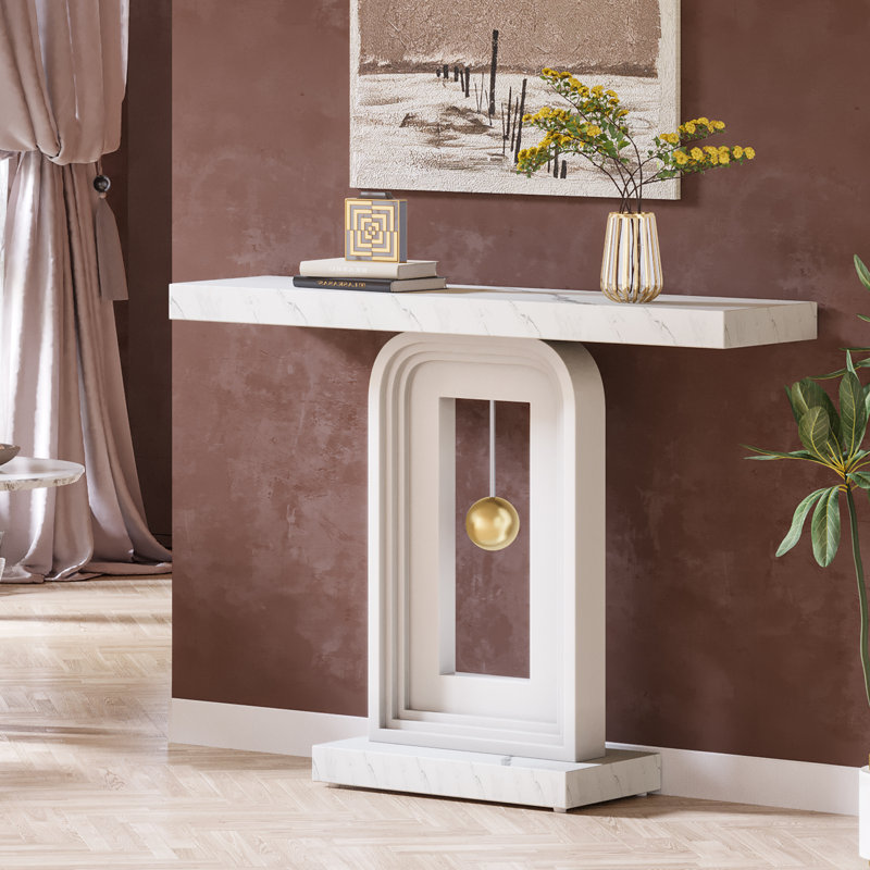 39.5'' Console Table, White