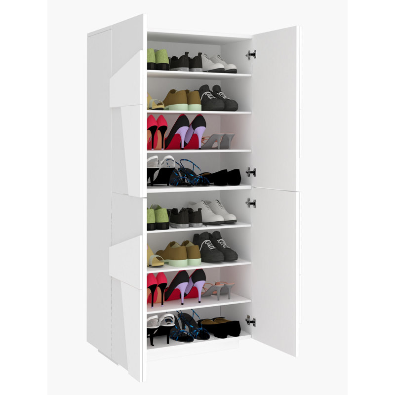 Shoe Rack, Glossy White