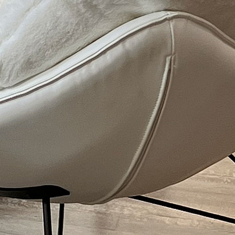 Chaise berçante moelleuse, Blanc
