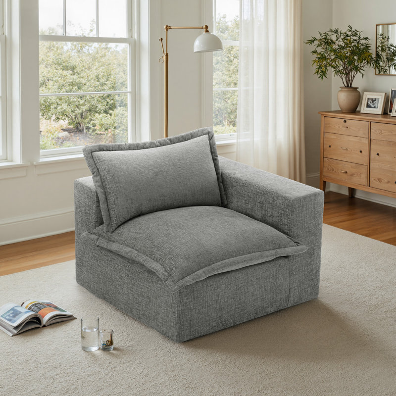 Upholstered Armchair, Grey