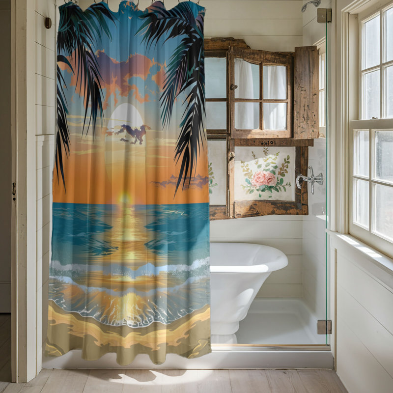 Rideau de douche Coastal Summer - Premium, H 74 po x l 71 po