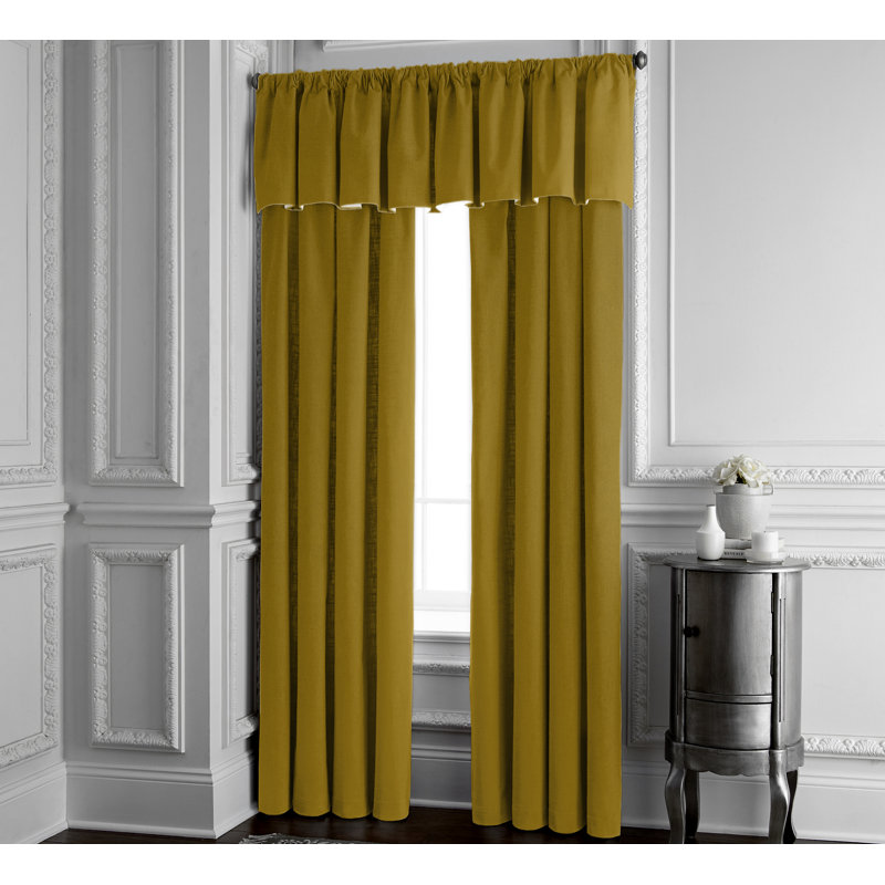 Alia Velvet Solid Color Room Darkening Rod Pocket Single Curtain Panel, 50" W x 144" L, Curry