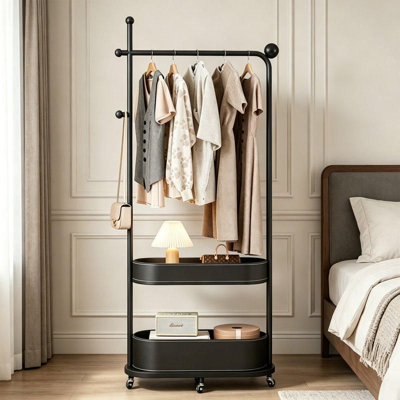 Modern Black Hall Tree Rack