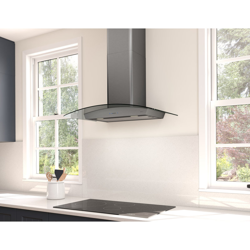 Zephyr Ravenna 30 in. 600 CFM Wall Mount Range Hood with LED Lights, Black