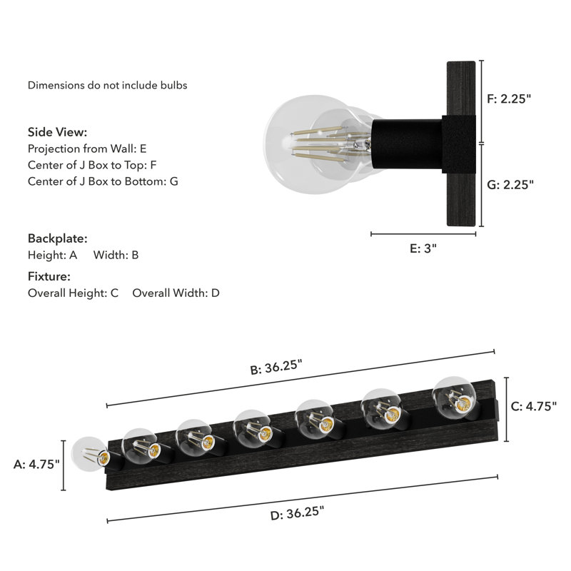 Donelson 7 - Light Dimmable Vanity Light, Natural Iron