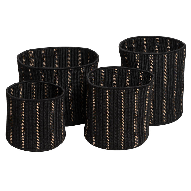 Panier en tissu Essentia, Noir, 14" H x 20" W x 20" D