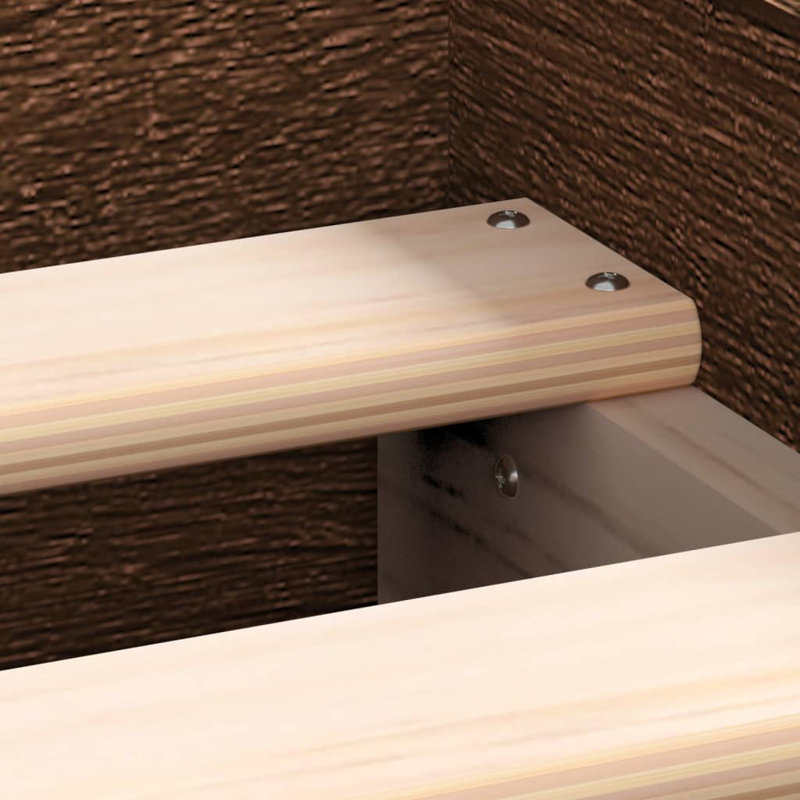 Addylen Storage Bed, Brown Oak, European Single (90 x 200cm)