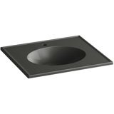 Vitreous China Rectangular Dual Mount Bathroom Sink with Overflow