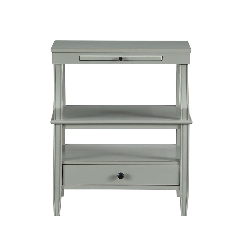 Table de chevet avec rangement Newland, Gris antique