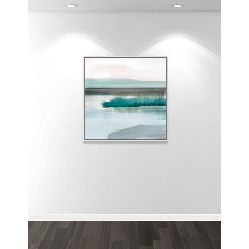 «Slide Away III», reproduction d'art, Toile blanche encadrée, H 37,5 po x l 37,5 po x P 2 po