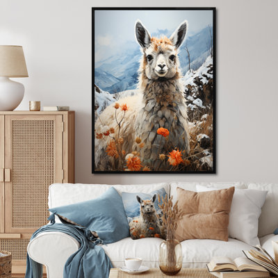 Paysage de lama en hiver - Décoration murale animaux