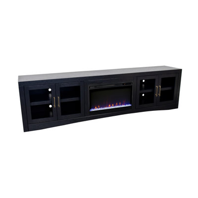 Heritage 94 Inch Fireplace TV Stand, For Tvs Up To 100 Inches, Clove Finish
