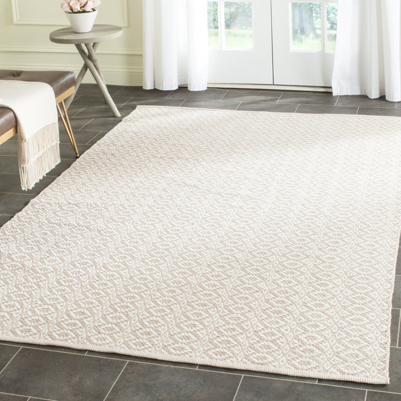 Crispin Geometric Cotton Hand Woven Area Rug, Rectangle 152 x 213cm