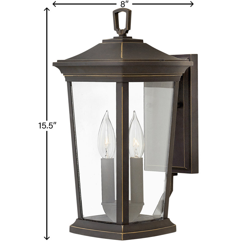 Bromley 2 - Bulb 15.5" H Outdoor Wall Lantern, Oil Rubbed Bronze