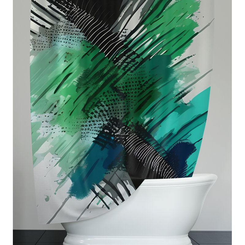 Rideau de douche abstrait Conyngham, H 83 po x l 70 po