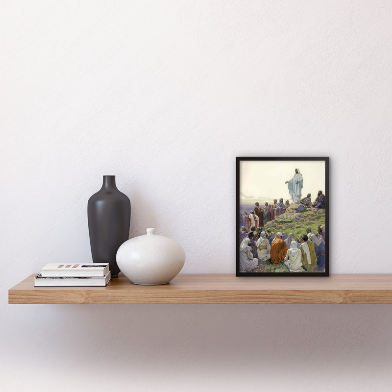 Jesus Gives Sermon On Mount Watercolour - Single Picture Frame Print