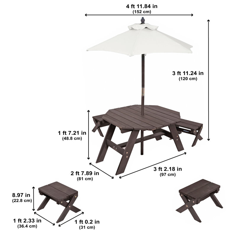 Solid Wood 4 - Person Seating Group