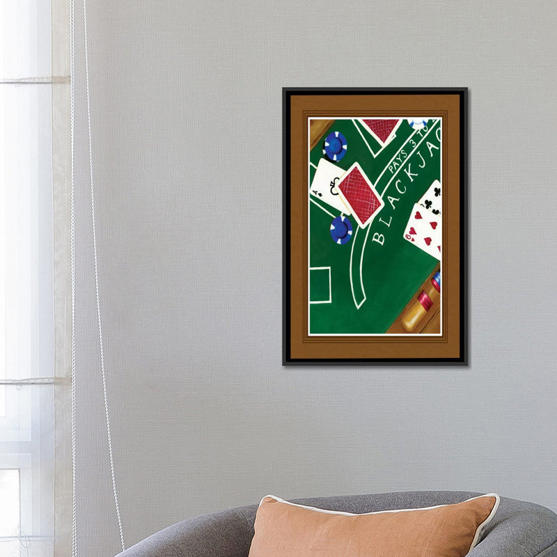 " Hit Me " by Chariklia Zarris, 26" H x 18" W x 1.5" D, Black Floater Framed Canvas, No Mat