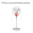 16" Oscillating Stand Fan with Remote Control, White