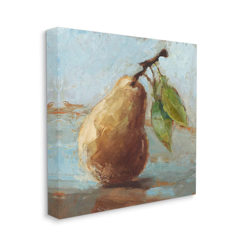 Poire, peinture de cuisine sur toile, H 36 po x l 36 po x P 1,5 po