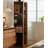 Mid-Century Style Rotatable Storage Cherry Wood Frame Full-Length Mirror