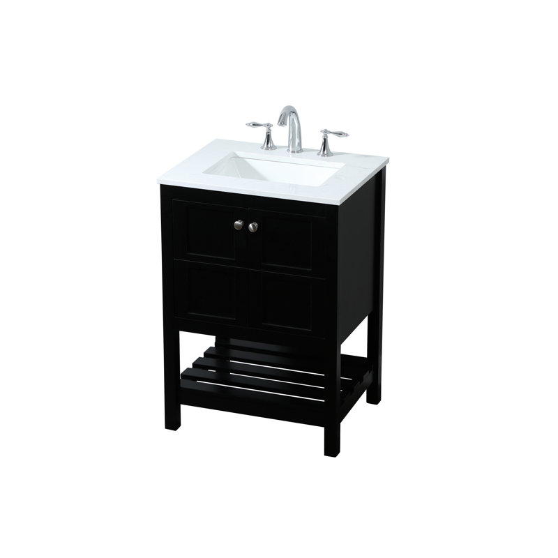 Ensemble de meuble-lavabo simple 24 po Krish, Noir
