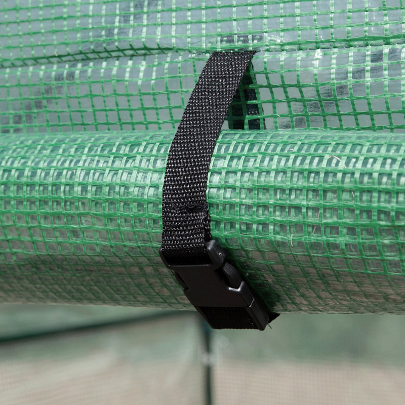 Outsunny Walk-In Greenhouse For Flowers, Vegetables, 82.75''H x 95.25''W x 70.75''D, Green
