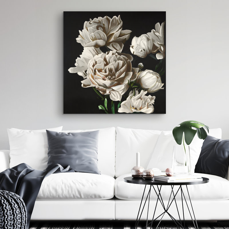 peonies - 32"x32" art on canvas