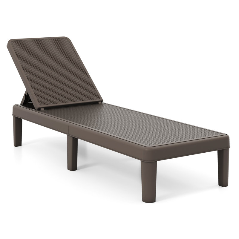 Outdoor Chaise Lounger Chair 3-Position Reclining Chair with Waterproof Rattan, 1, Brown