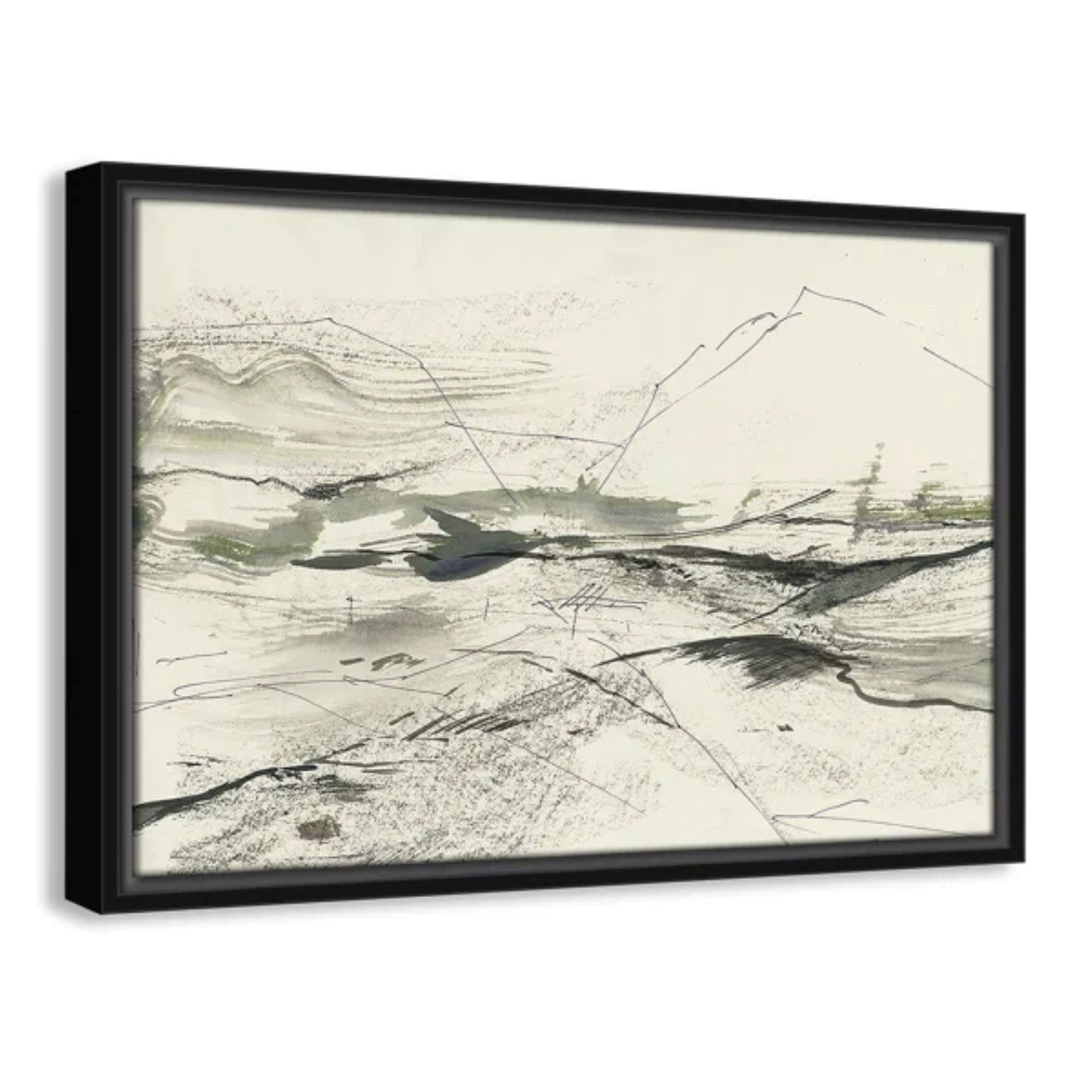 Green Sketches Print by PI Studio, 13.5" H x 19.5" W x 2" D, Black Floater Framed, No Mat