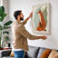 Fox in Profile Mid-Century - Wrapped Canvas-219119030-219119031