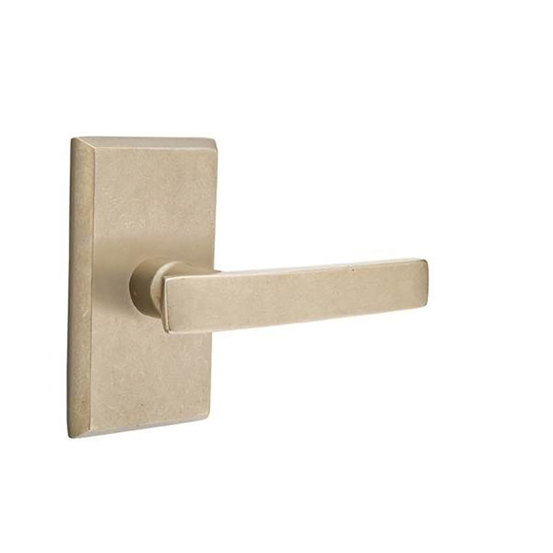 Yuma Passage (Hall & Closet) Door Lever, Left, Tumbled White Bronze