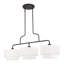 Lustre linéaire extra large en or doux 3 lumières avec abat-jour en tissu blanc cassé fabriqué à la main-762497668