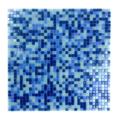 Carreau de mosaïque mural et mosaïque carré en verre pressé iridescent 0,325 po x 0,3125 po Galaxy