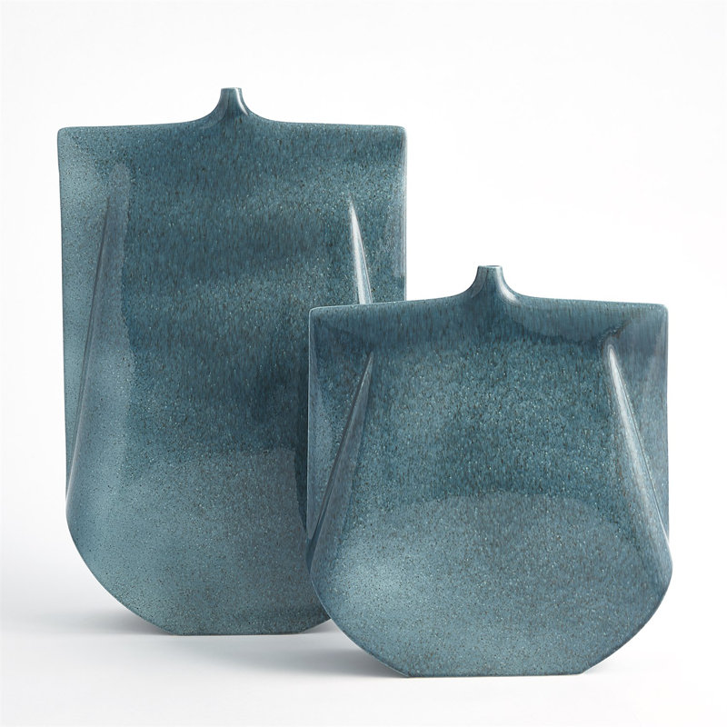 Kimono Vase, Teal, 15.5" H x 13.75" W x 4.25" D