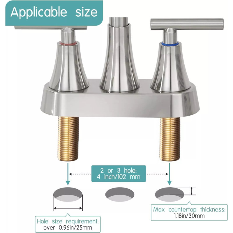 2-handle Bathroom Faucet with Drain Assembly