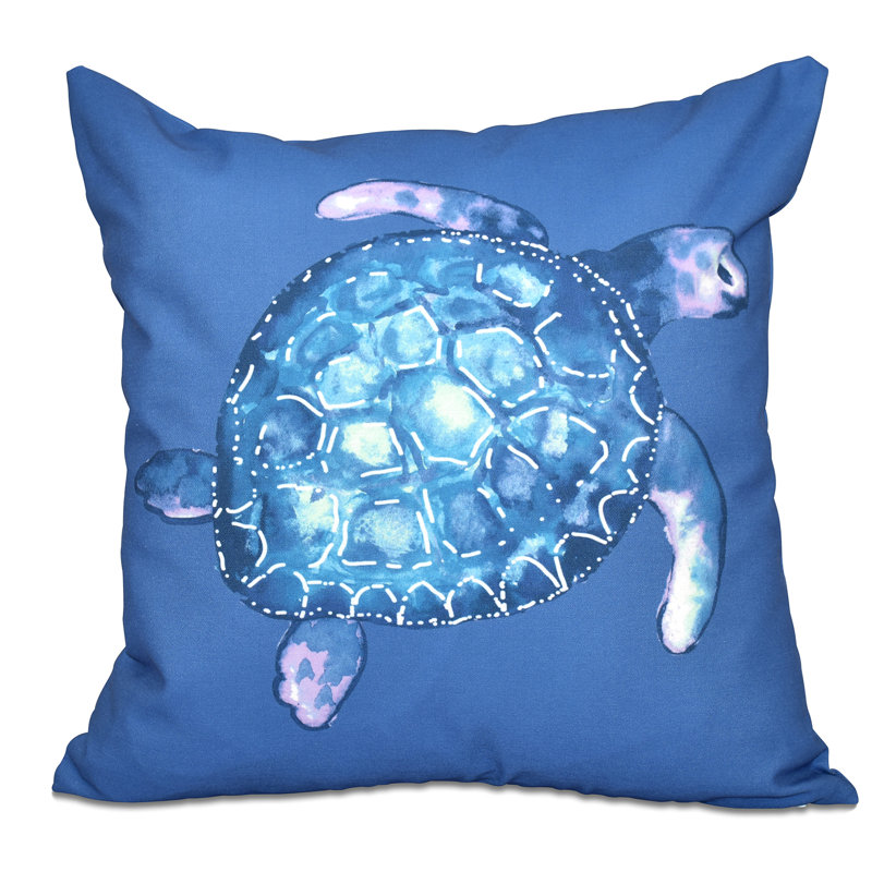 Beach Vacation Reversible Throw Pillow, Blue, 20" H x 20" W