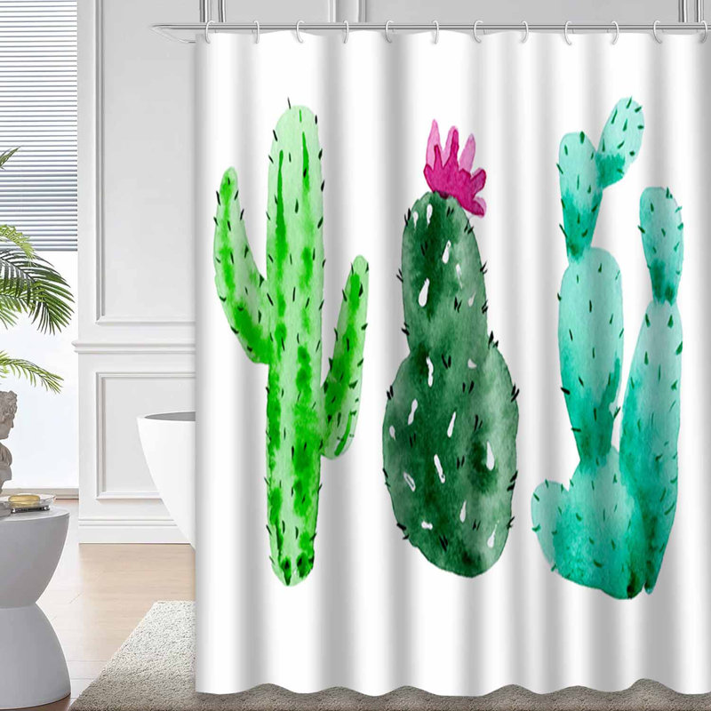 Aquarelle, cactus, plante grasse, botanique, naturel, voeux avec 12 crochets, L 72 po x l 78 po