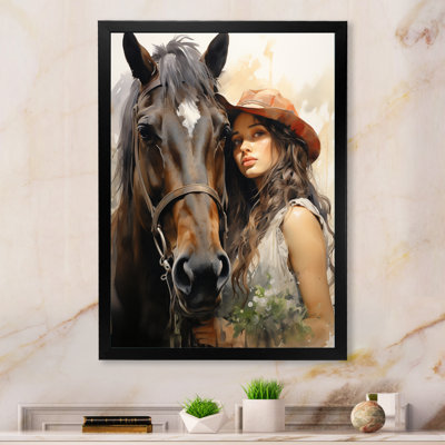Asen Cowgirl and Horse Bond sur toile