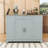 Rolling Kitchen Island Cart with Built-in Power Outlet, Storage Cabient and Trash Can-2116294576