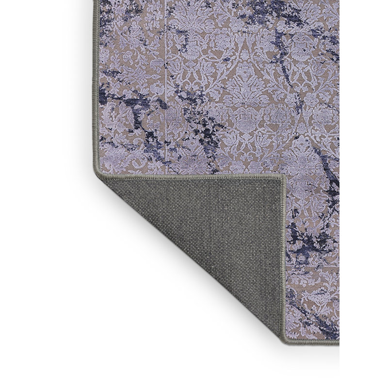 Tapis oriental bleu / gris, Tapis de couloir 2 pi x 5 pi