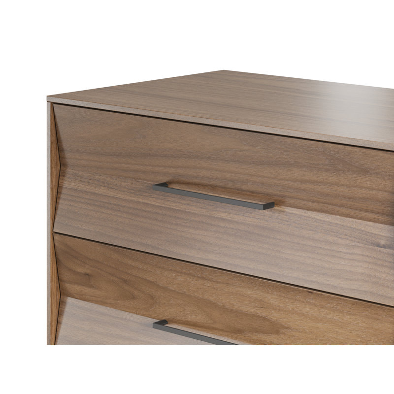 KAVA 5 - Drawer Solid Wood Dresser, Natural Walnut