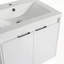 Meuble-lavabo de salle de bain avec lavabo en résine, deux portes à fermeture douce et une armoire latérale