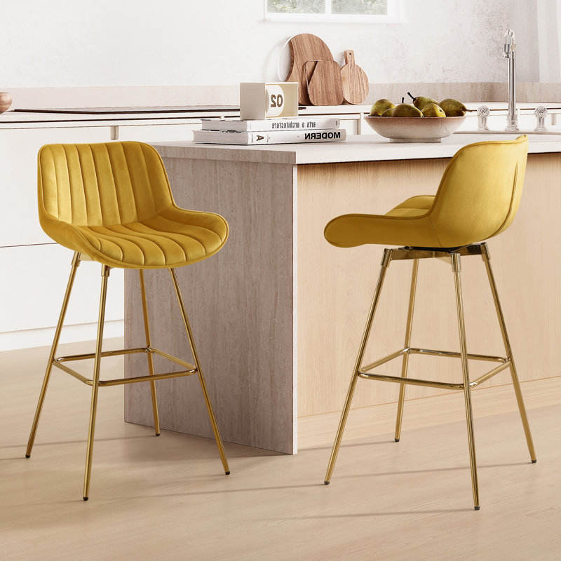 Tabouret de bar rotatif 28,34 po Neuhaus, Jaune