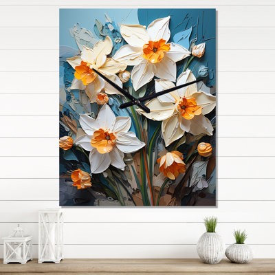 Corelli - Daffodils Wall Clock Oversized