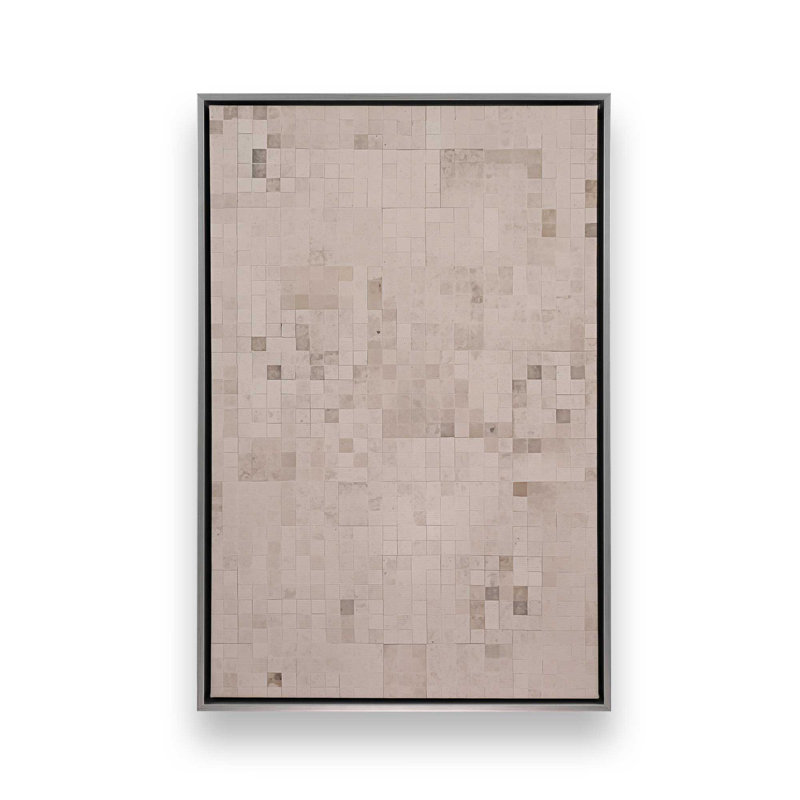 Mosaic Matrix v1 Print on Canvas, Polished Chrome Floater Framed, 36.75" H x 24.75" W x 1.75" D